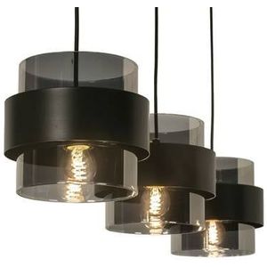 Lumidora Hanglamp 74709 - 3 Lichts - E27 - Zwart - Grijs - Metaal