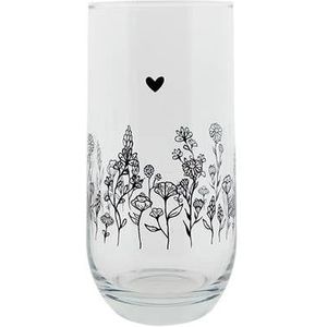 Clayre & Eef Waterglas 280 ml Glas Bloemen Drinkbeker