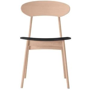 PBJ Designhouse Tribe stoel Licht Eiken, Zwart Leer