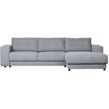 Basiclabel Chaise Longue Rechts - Katoen - Muisgrijs - 81x295x95|177