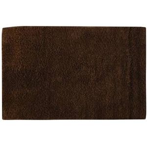 MSV Badkamerkleedje/badmat - voor op de vloer - bruin - 45 x 70 cm - polyester/katoen