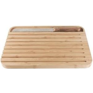 Broodplank met Mes, 2-delige Set, Bamboe, 36 cm - Pebbly