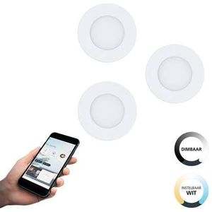 EGLO connect.z Fueva-Z Smart Inbouwlamp - Ø 8,5 cm - Wit - Set 3 spots