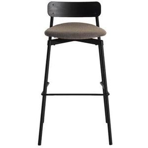 Petite Friture Fromme Wood barkruk H75 Upholstered Black