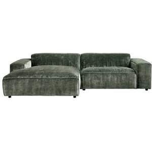 by fonQ Chunky Hoekbank met Chaise Longue Links - Moss - Rib