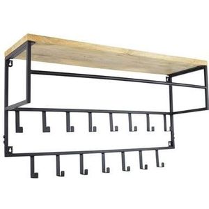 LOFT42 Petri Kapstok - 15 haken - Metaal - Zwart - 100x57x30