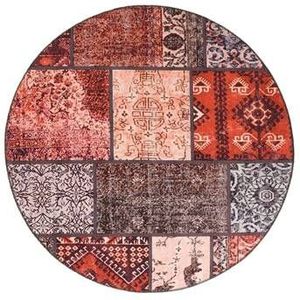 Heritaged Rond patchwork vloerkleed - Fade No.1 rood|multi - 305 cm