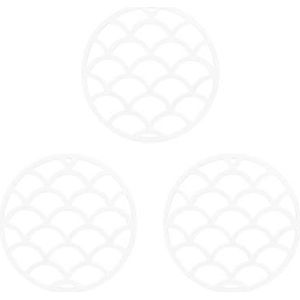 Krumble Pannenonderzetter met schubben patroon - Wit - Set van 3