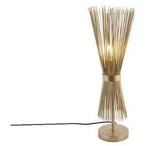 QAZQA Landelijke tafellamp messing - Broom