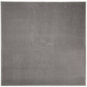 Tapeso Vierkant vloerkleed Fine - lichtgrijs - 200x200 cm