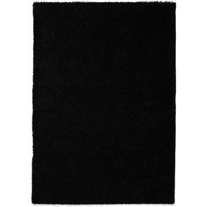Hoogpolig vloerkleed shaggy Trend effen - zwart 160x230 cm