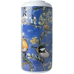 Heinen Delfts Blauw | Cilindervaas Vogels van Gogh | H 31 cm.