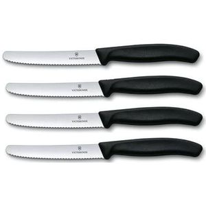 Victorinox Swiss Classic tafelmessenset - 4-delig - RVS|zwart - kartel