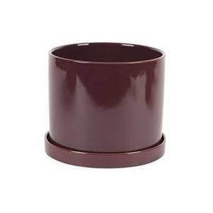 Rasteli Bloempot-Sierpot met Schotel Aubergine Rood D 20,5 cm H 17 cm