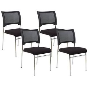 Beliani - SEDALIA - Set van 4 stoelen - Zwart - Polyester