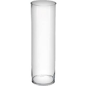Atmosphera bloemenvaas Nantes - Cilinder model - transparant - bubbel glas - H50 x D15 cm