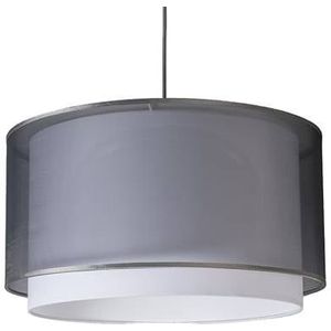 QAZQA Moderne hanglamp met kap zwart|wit 47|25 - Duo