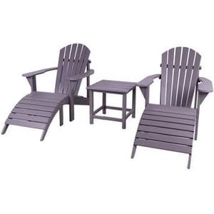 MaximaVida Montreal adirondack tuinstoel set - grijs