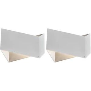 QAZQA fold - Moderne Wandlamp voor binnen - 2 lichts - D 92 mm - Wit - Woonkamer | Slaapkamer | Keuken