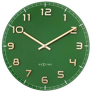 Wandklok 40cm-Stil-Groen-Glas/Aluminium-NeXtime Classy Medium