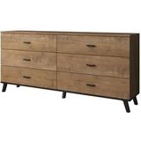 Meubella - Dressoir Jenny - Eiken - Zwart - 181 cm