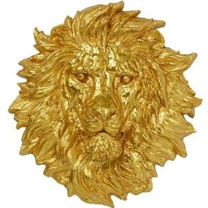 Kare Wanddecoratie Lion Head Gold 90x100cm