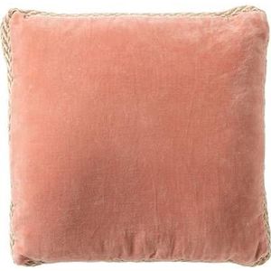 Dutch Decor Sierkussen 45x45 cm - MANOE - rand van jute - roze