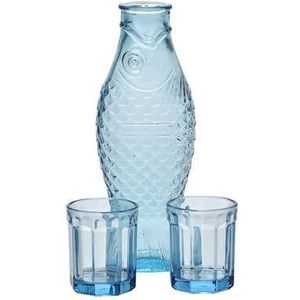 SERAX - Paola Navone - Fish & Fish Karaf incl. 2 Glazen - Blauw
