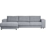 Basiclabel Chaise Longue Links - Katoen - Muisgrijs - 81x295x95|177