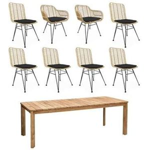 sweeek - Eettafel 220cm + 8 stoelen