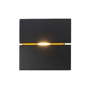 QAZQA Moderne wandlamp zwart met goud 9,7 cm - Transfer Groove