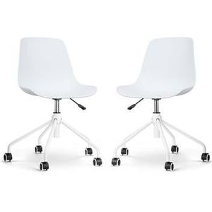 Nolon Nout-Pip Bureaustoelen Set van 2 - Wit - Wit Onderstel