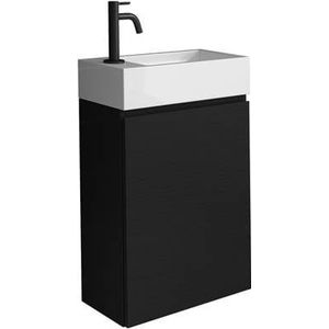 Badplaats Toiletmeubel Angela 40 cm x 22 cm - Zwart houtnerf