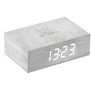 Gingko Flip Click Clock Alarmklok - Beuken|LED Wit