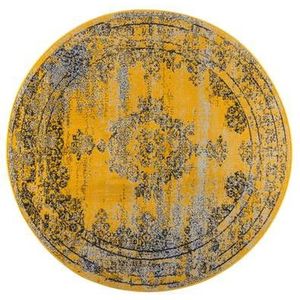 Vintage Vloerkleed Bloom Rond - Geel - EVA Interior - Polypropyleen - Rond 235 Ø - (XXL)