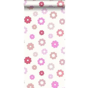 ESTAhome behang kant-motief roze - 53 cm x 10,05 m - 115734