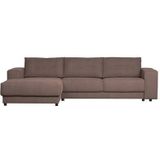 Basiclabel Randy Chaise Longue Links - Katoen - Cacao - 81x295x95|177