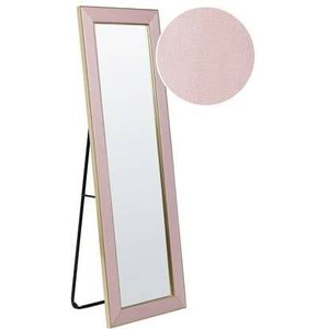 Beliani LAUTREC - Staande spiegel - Roze - Fluweel
