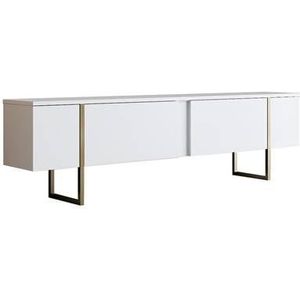 Giga Meubel - Tv-Meubel Luxe Melamine Wit Goud