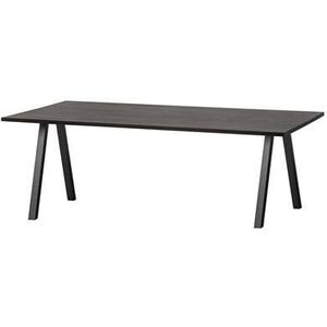 WOOOD Tablo Tafel met 2-stand Poot - Eiken|Metaal - Zwart - 75x220x90