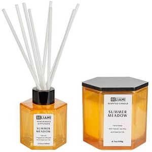 Beliani-CLASSY TINT-Geurkaars en geurstokjes-Zomerweide-Soja wax