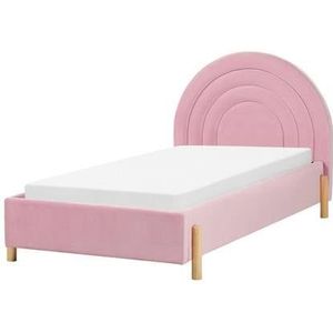 Beliani - ANET - Bed - Roze - 90 x 200 cm - Fluweel