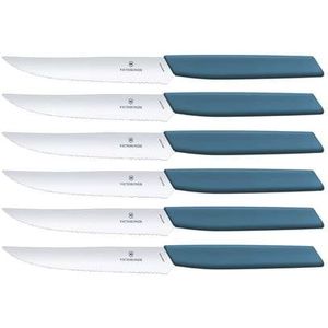 Victorinox Swiss Modern Steakmessen - 6-delig - RVS|Blauw - Kartel