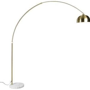 QAZQA Xxl - Moderne Booglamp - Vloerlamp - Staande Lamp - 1 Lichts - H 2690 Mm - Goud/Messing