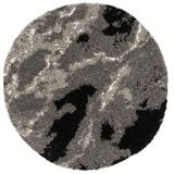 Rond hoogpolig vloerkleed Marble Artisan - grijs 100 cm rond
