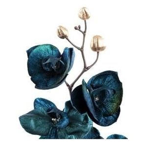PTMD Orchidee Kunstbloem - 35 x 18 x 79 cm - Kunststof - Blauw