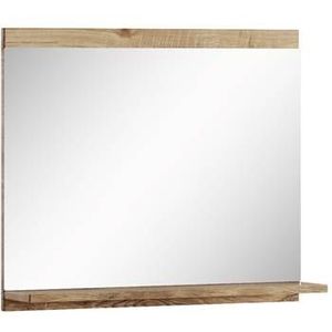 Badplaats Badkamerspiegel Montreal 60 x 12 x 50 cm - Kastanje Eiken - Spiegel met Houten Frame en Planchet