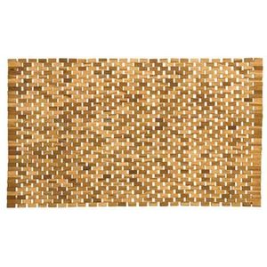 Sealskin Woodblock Badmat 52x90 cm - Antislip - Teak - Bruin