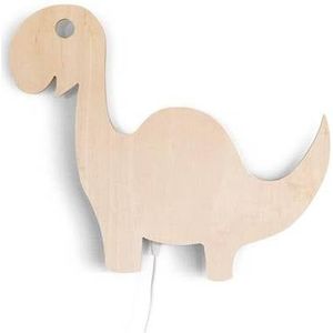 Houten wandlamp kinderkamer | Dino - blank