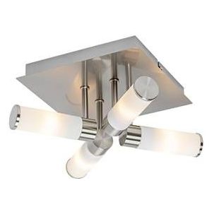 QAZQA Bath - Moderne Plafondlamp - 4 Lichts - L 23 cm - Staal - Buitenverlichting